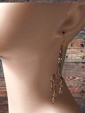 Pink Beaded Drop Earrings